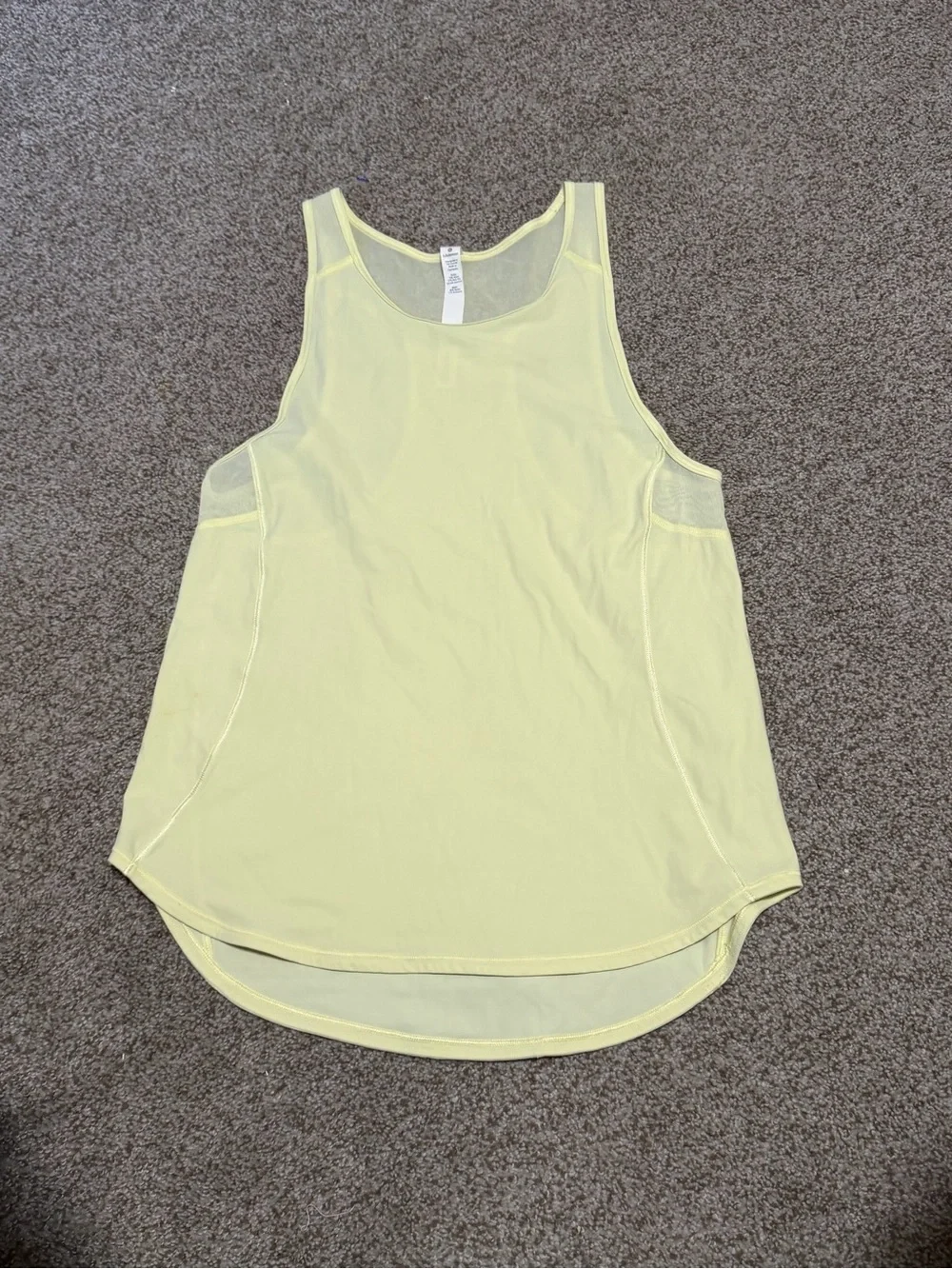 lululemon athletica Light Yellow Athletic Tank Top